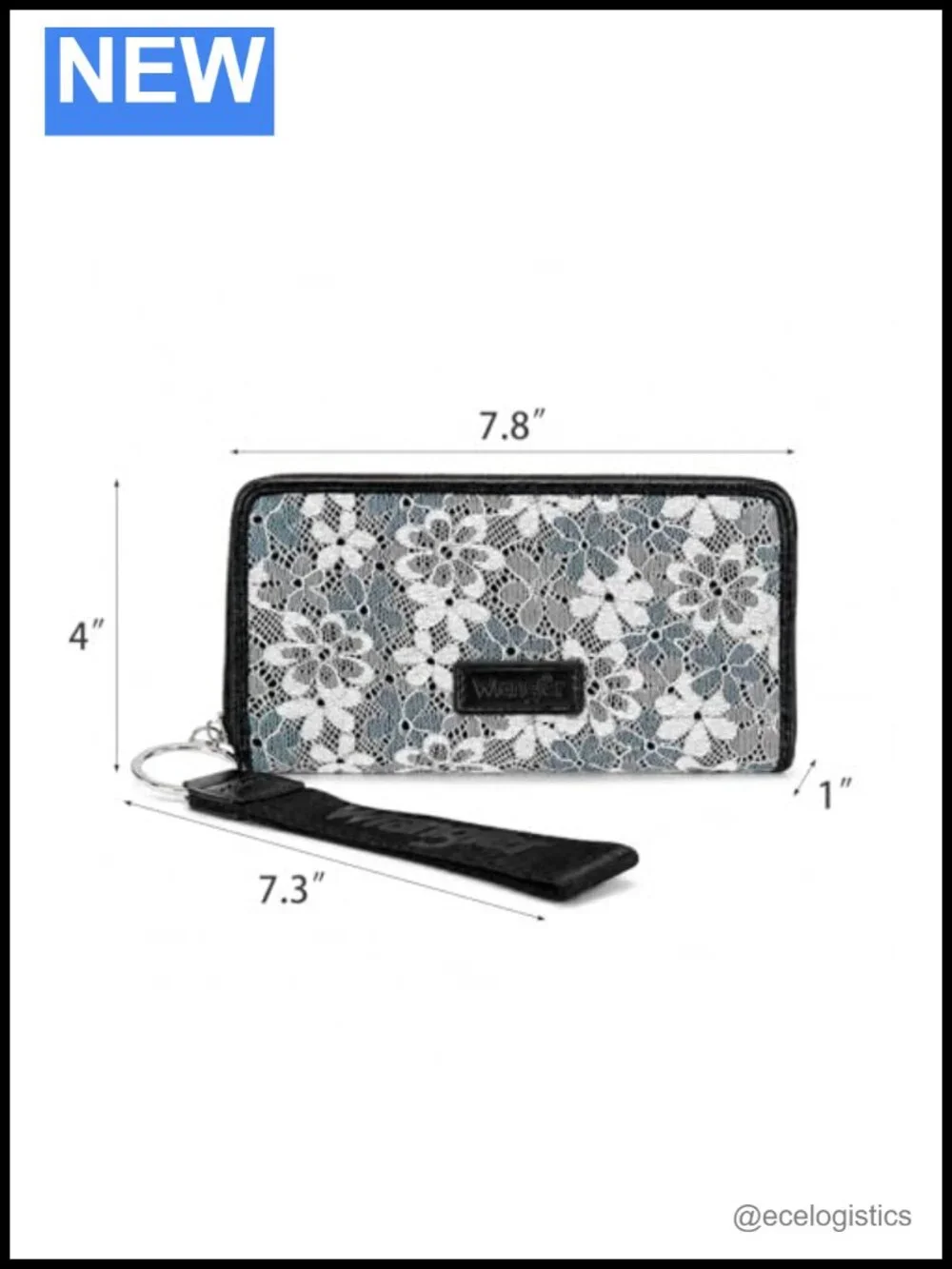 Wrangler Flap Crossbody Bag with Detachable Wristlet Wallet & Chain Strap,